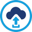 Icon showing a cloud with an upward arrow used to upload the selected checklist data and current photo versions from the device to the server.