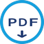 Icon representing PDF generation, used to download the official completed checklist PDF populated with uploaded answers and photos.
