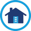 Icon showing a home symbol used to return from the current screen to the Crane Checklist main menu or home screen.