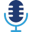 Microphone icon used for speech-to-text entry in checklist answer fields or multi-line notes.