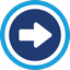 Right arrow icon used to move to the next screen or next checklist section.